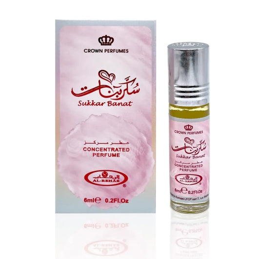 Al Rehab 6ml Concentrated perfume oil Sukkar Banat Roll On Fruit Floral Scent